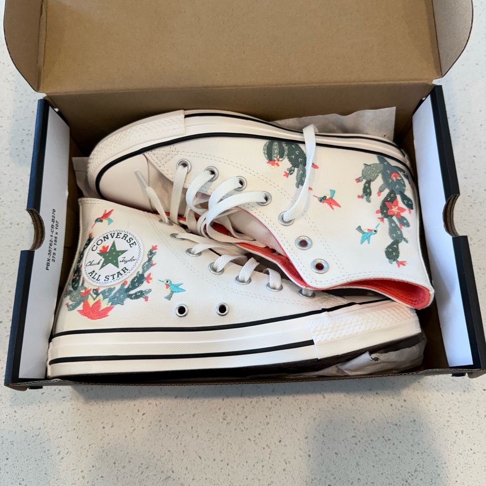 Converse Cactus Floral Embroidered